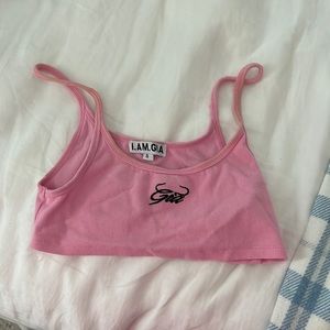 IAMGIA cropped pink bra top